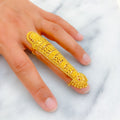 Festive Gleaming Opulent 22k Overall Gold Finger Ring
