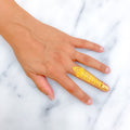 Bold Impeccable Embellished 22k Overall Gold Finger Ring