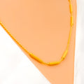 Sand Finish Barrel 22k Gold Chain - 22"