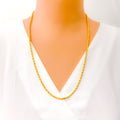 Medium Bold Reflective 22K Gold Rope Chain - 24"