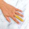 Refined Glamorous Opulent 22k Overall Gold Finger Ring