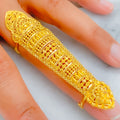 Refined Glamorous Opulent 22k Overall Gold Finger Ring