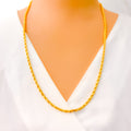 Medium Bold Reflective 22K Gold Rope Chain - 24"