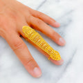 Refined Glamorous Opulent 22k Overall Gold Finger Ring