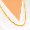 Medium Bold Reflective 22K Gold Rope Chain - 24"