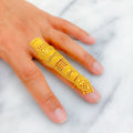 Classic Ornate Checkered 22k Overall Gold Finger Ring