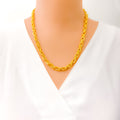 Dual Textured Fancy Link 22k Gold Chain - 20"