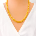 Dual Textured Fancy Link 22k Gold Chain - 20"