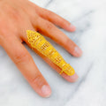 Royal Accented Shimmering 22k Overall Gold Finger Ring