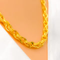 Dual Textured Fancy Link 22k Gold Chain - 20"