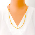 Bold Alternating 22k Gold Bead Chain - 23"