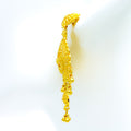 Netted Floral Chandelier 22k Gold Earrings 