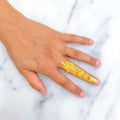 Captivating Eclectic Beaded 22k Overall Gold Finger Ring