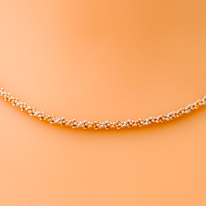 Dual Tone Popcorn 22K Gold Chain - 16"
