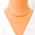Dual Tone Popcorn 22K Gold Chain - 16"