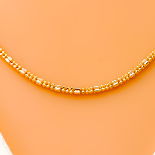 Alternating Two - Tone 22K Gold Chain - 18"