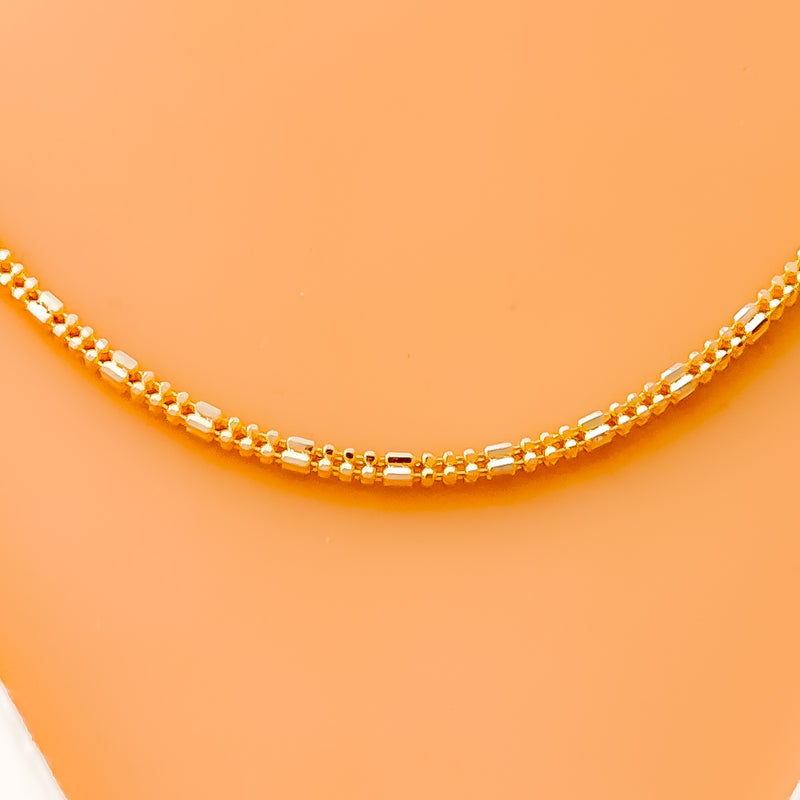 Alternating Two - Tone 22K Gold Chain - 18"