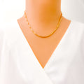 Alternating Beaded Three Tone 22K Gold Chain - 20"