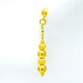 Alternating Reflective Orb 22k Gold  Hanging Earrings 