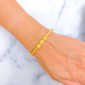 Fine Checkered 22k Gold Bangle Bracelet