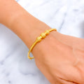 Fine Checkered 22k Gold Bangle Bracelet
