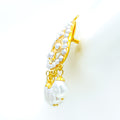 Sophisticated Glossy 22k Gold Pearl Earrings 