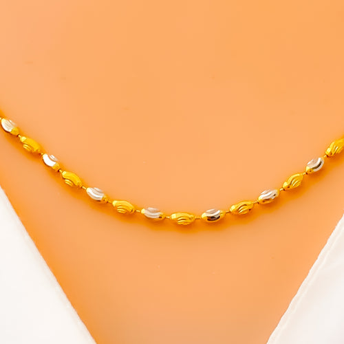 Evergreen Two-Tone Oval Bead Chain - 22"