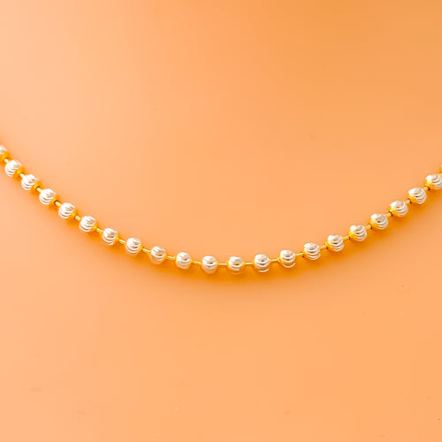 Dazzling Chic Half Ball 22K Gold Chain - 16"