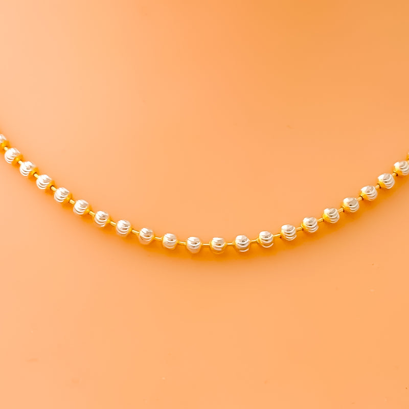 Dazzling Chic 22K Two-Tone Gold Chain - 18"