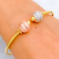 Twinkling Textured 22k Gold Bangle Bracelet