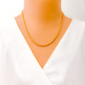 Three Tone Triangle Bead 22K Gold Chain - 18"