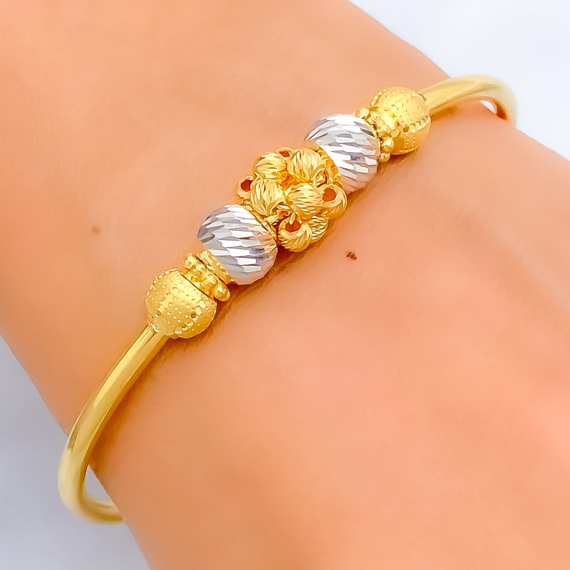 Reflective Popcorn 22k Gold Bangle Bracelet