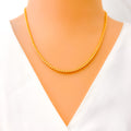 Three Tone Triangle Bead 22K Gold Chain - 18"
