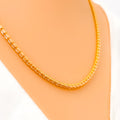 Three Tone Triangle Bead 22K Gold Chain - 18"