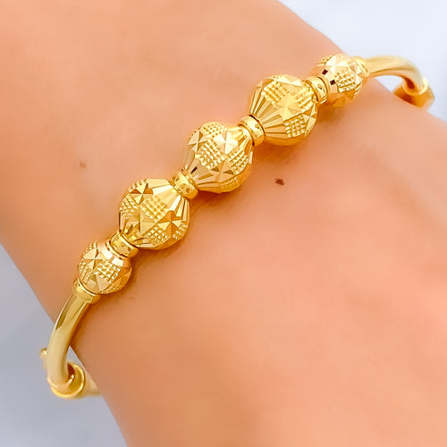 Captivating Star Adorned 22k Gold Bangle Bracelet 
