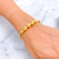 Captivating Star Adorned 22k Gold Bangle Bracelet 