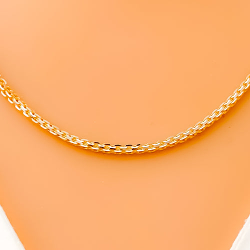 High Finish Medium Square Box 22K Gold Chain - 18"