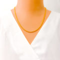 Radiant Three Sided 22k Gold Bead Chain - 20"