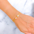 Checkered Multi Colored 22k Gold Bangle Bracelet 