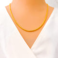 Radiant Three Sided 22k Gold Bead Chain - 20"