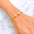 Checkered Multi Colored 22k Gold Bangle Bracelet 