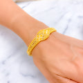 Bespoke Checkered Square 22k Gold Bangle Bracelet
