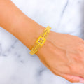 Everlasting Leaf Accented 22k Gold Bangle Bracelet