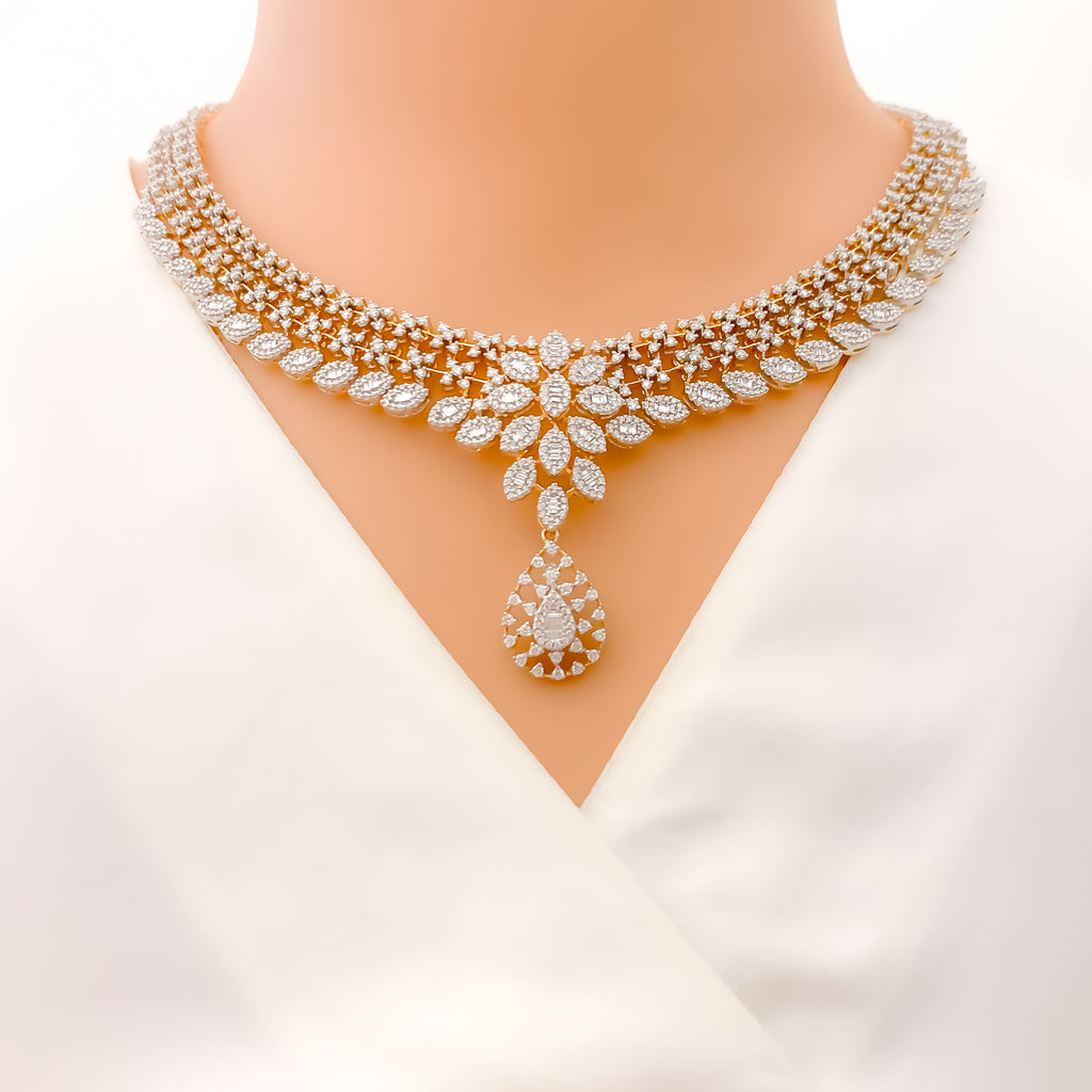 Iconic Diamond 18k Gold Flower Set Andaaz Jewelers