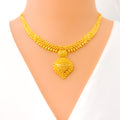 Refined Regal Drop 22k Gold Necklace Set