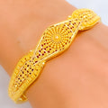 Mesmerizing Beaded Flower 22k Gold Bangle Bracelet