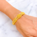 Mesmerizing Beaded Flower 22k Gold Bangle Bracelet