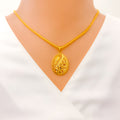 Extravagant Paisley Adorned 22K Gold Pendant Set