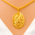 Extravagant Paisley Adorned 22K Gold Pendant Set