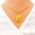 Extravagant Paisley Adorned 22K Gold Pendant Set